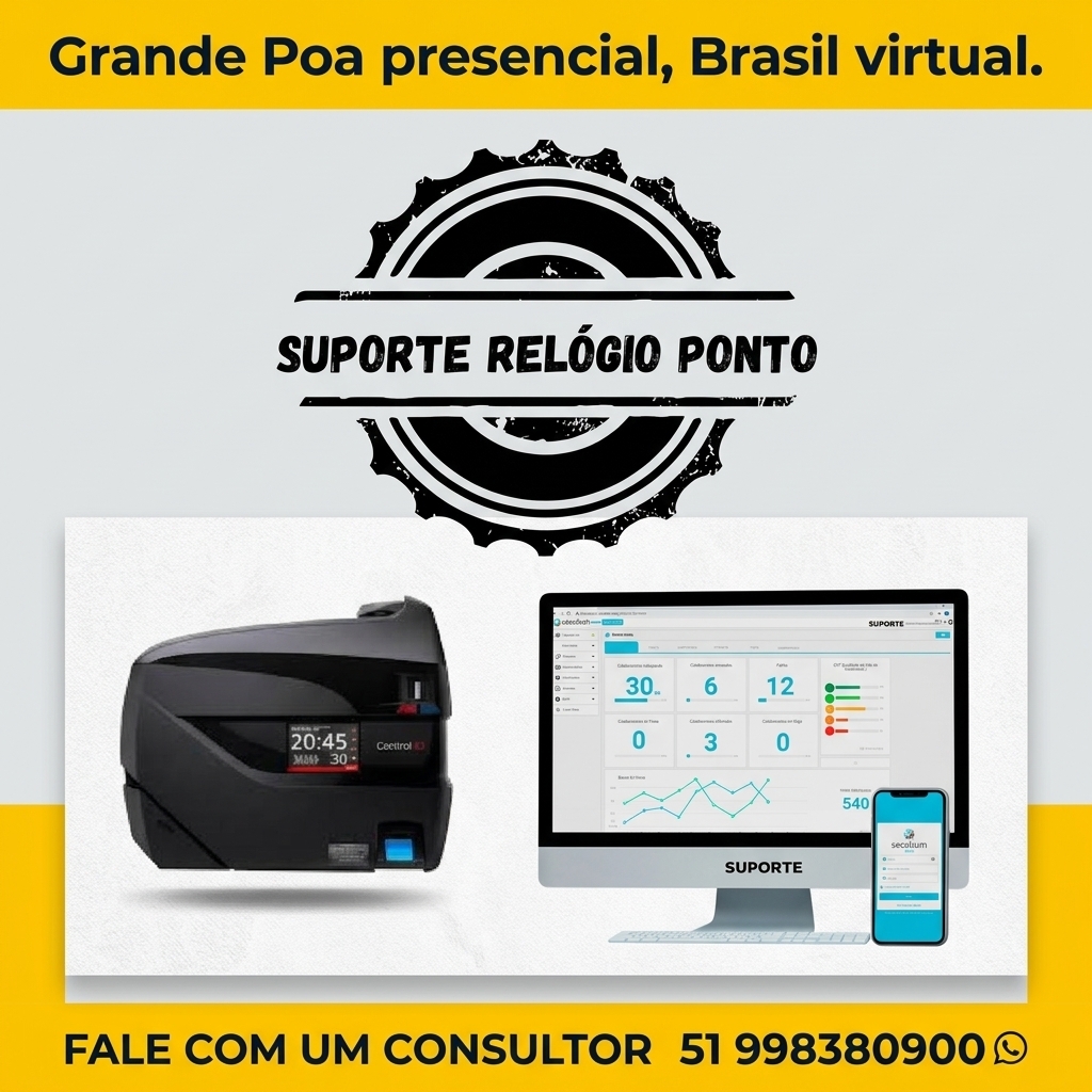 Relógio de ponto biométrico REP iDClass para controle de jornada em clínicas