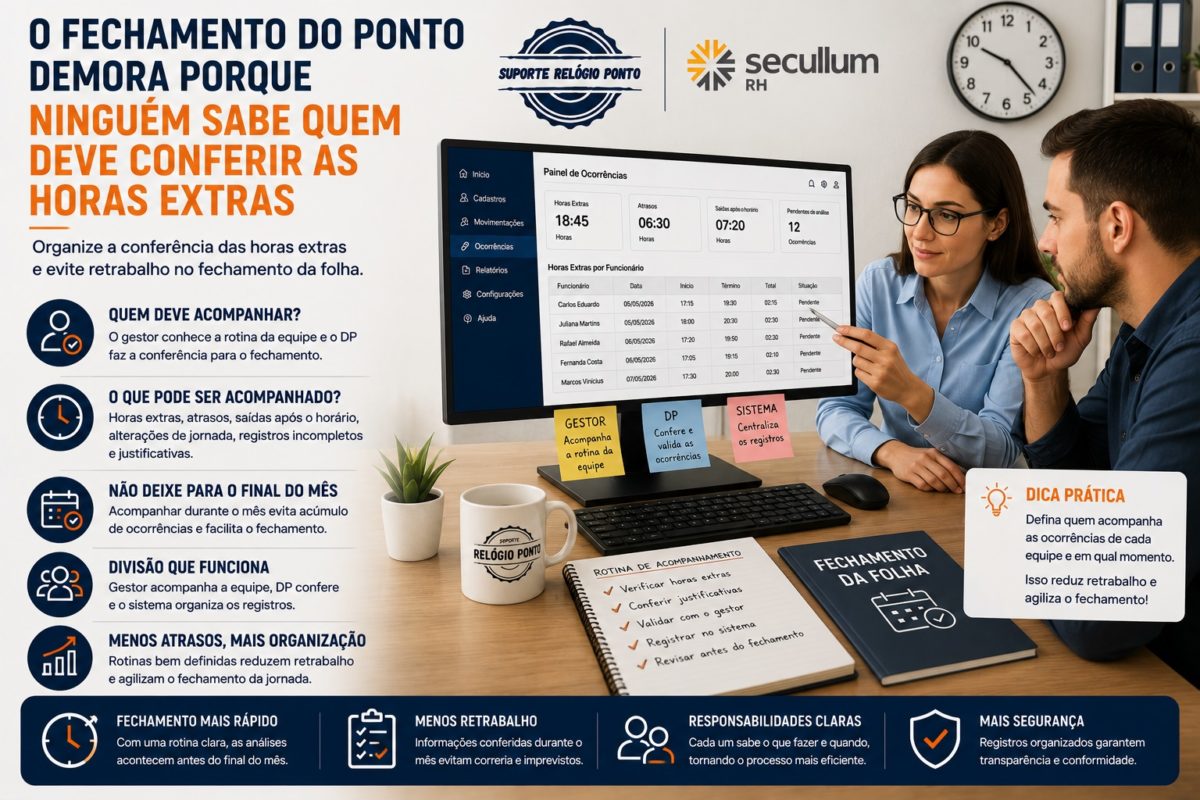 O fechamento do ponto demora porque ninguém sabe quem deve conferir as horas extras