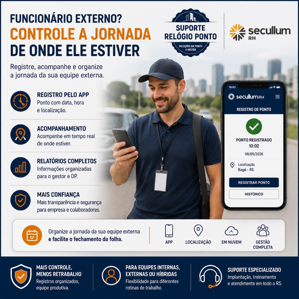 Controle de ponto para funcionários externos com aplicativo
