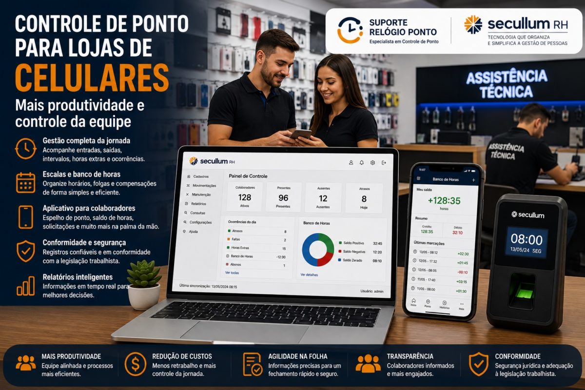 Controle de Ponto para Lojas de Celulares: mais produtividade e controle da equipe