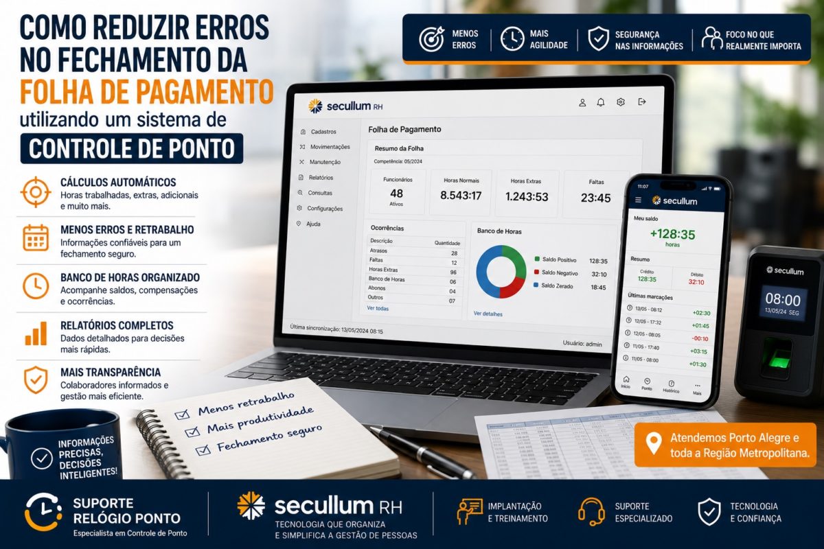 Como reduzir erros no fechamento da folha de pagamento utilizando um sistema de controle de ponto