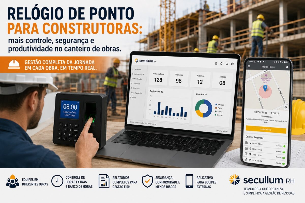 Relógio de ponto para construtoras: mais controle, segurança e produtividade no canteiro de obras