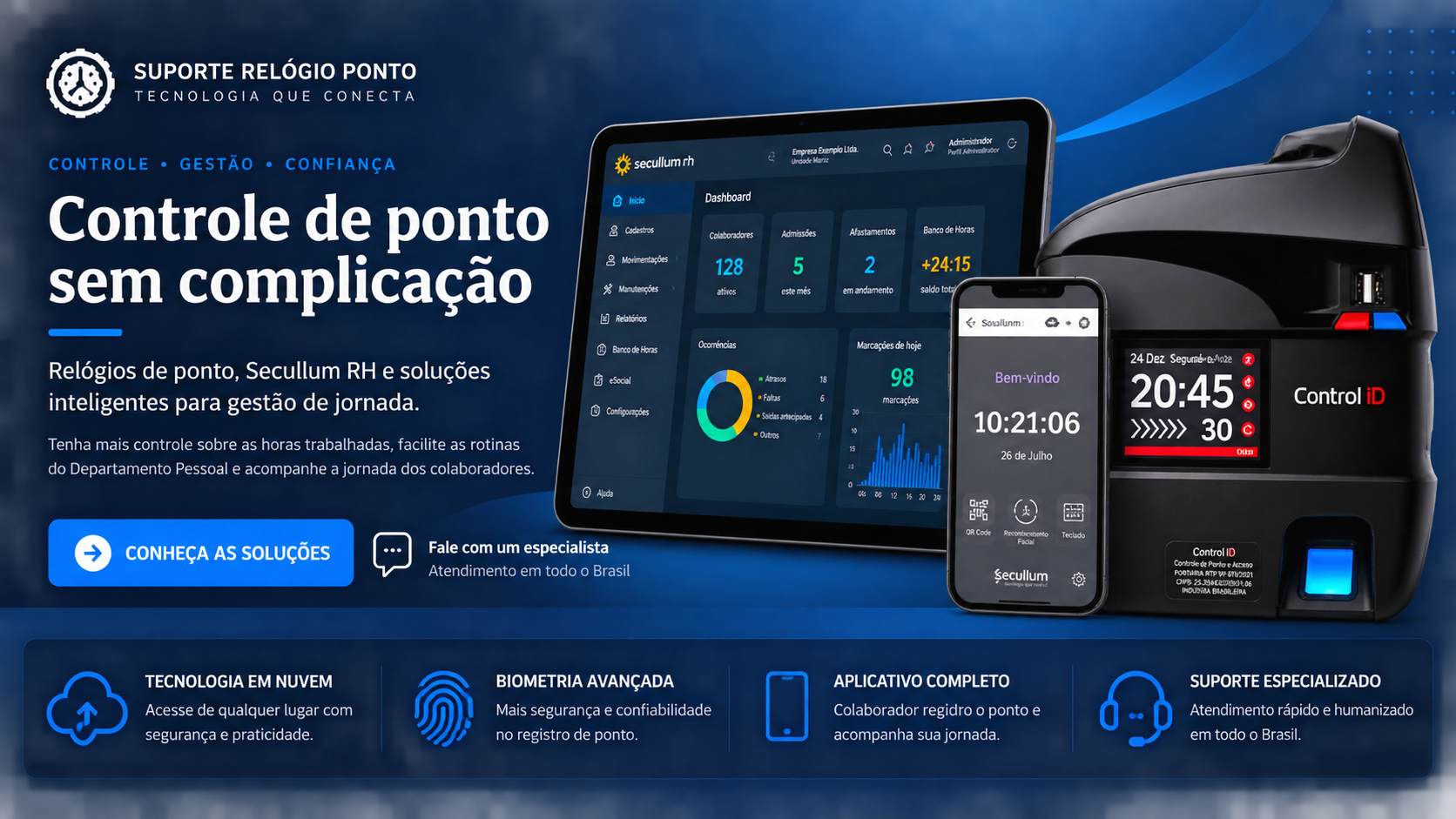 Controle de ponto e gestão de pessoas com Secullum RH